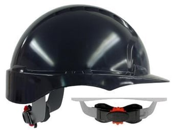 Picture of JSP - Evo 3 Black Safety Helmet - Standard Peak - 3D Wheel Ratchet - Vented - [JS-AJF170-001-100]