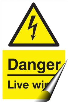 picture of Danger Live Wires - 200 x 300Hmm - Self Adhesive Vinyl - [AS-WA15-SAV]