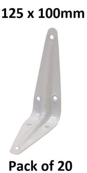 picture of White London Type Shelf Bracket - 125 x 100mm (5"x4") - Pack of 20 - [CI-CJ108L]