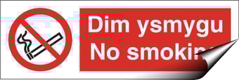 picture of Welsh No Smoking Sign - 300 X 100Hmm - Self Adhesive Vinyl - [AS-PR314-SAV]