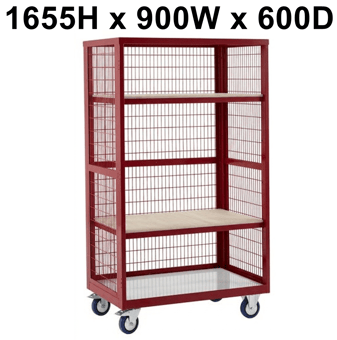 picture of QMP Boxwell Trolley Without Doors - Red - Plywood - 1655H x 900W x 600D - [QM-XW169060PRXX] - (LP)