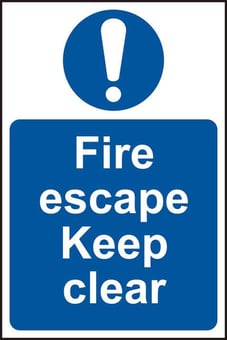 Picture of Spectrum Fire escape Keep clear - SAV 400 x 600mm - SCXO-CI-11420