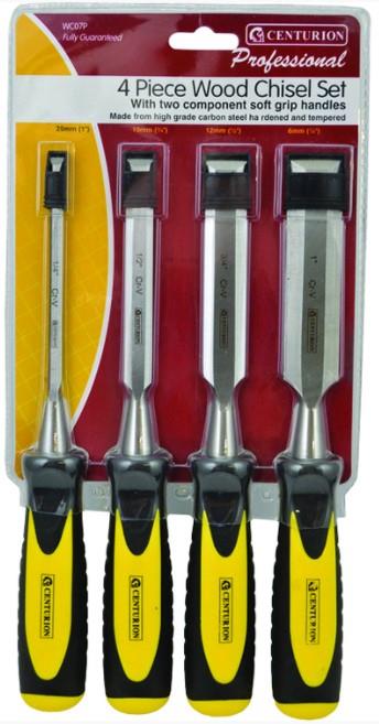 Wood Chisel Set - 4 Piece - Sizes 1/4, 1/2, 3/4 and 1 - [CI-WC07P] -  (DISC-X)