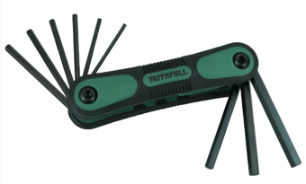 Picture of Faithfull Folding Hexagon Key Set of 9 - Imperial 5/64 - 1/4in - [TB-FAIHKSF9AF]