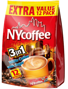 picture of NYCoffee 3 in 1 White Coffee with Sugar 170g - 12 Pack - [OTL-200902]