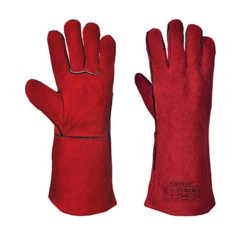 picture of Portwest A500 Welders Red Gauntlet - Pair - PW-A500RER