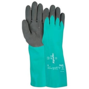picture of Ansell AlphaTec 58-735 Chemical Protective Nitrile Gloves - Size 10 - Pack of 6 - AN-58-735-10X6 - (AMZPK)