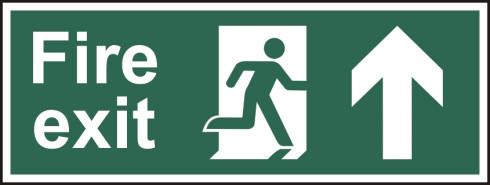 picture of Spectrum Fire exit Man arrow up – SAV 400 x 150mm - SCXO-CI-12104