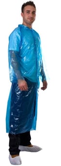 picture of PE Disposable Hygiene Blue Visitors Coat - Polyethylene - Pack of 10 - [ST-17010]