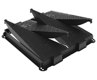 picture of E600KM Ductile Iron Hinged Multi Part Triangular Cover & Frame - [TD-333019]