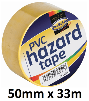 picture of ProSolve PVC Builders Tape Yellow 50mm x 33m - [PV-SAFTY2]