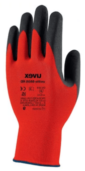 picture of Uvex Unilite 6605 RD Nitrile Foam Safety Gloves Red/Black - TU-60967