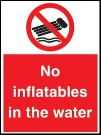 picture of No Inflatables Sign - [AS-WH5]