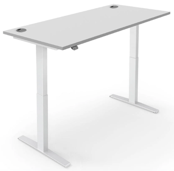 picture of Yo-Yo DESK PRO 2 White Frame with Light Grey Desk Top - YYO-YD-PRO-2-W/1200700GRY