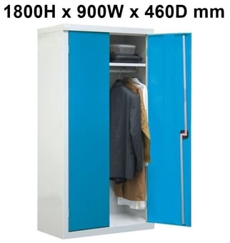 picture of QMP Clothing Cupboard - 1 Shelf - Light Blue Doors - 1800H x 900W x 460D mm - [QM-CC189046ZUXX]