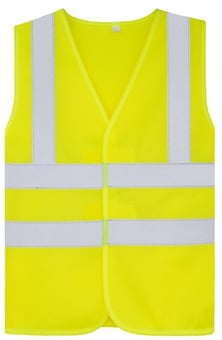 picture of Korntex Childrens Safety Vest Esbjerg - Four Reflective Stripes - Hi-Vis Yellow - KTX-KWVRYW