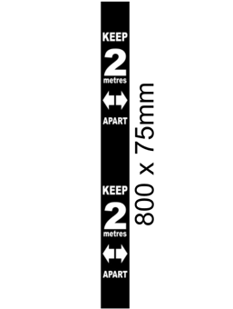 Picture of Wall Distance Marker - Black PVC - 800 x 75mm - [CI-STP181]