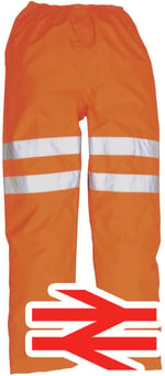 picture of Portwest RT31 Hi Vis Orange Traffic Trousers - PW-RT31ORR