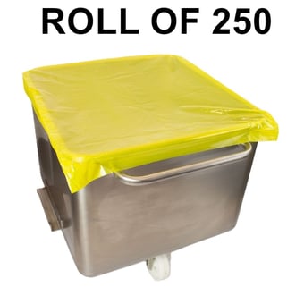 picture of Detectable Tote Bin Covers - Yellow - Roll of 250 - [DT-545D-1563-P05-X34]