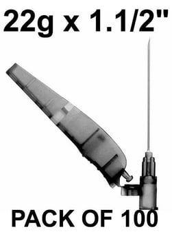 picture of Safety Hypodermic Needle - SOL-CARE - 22g X 1.1/2" (40mm) - Pack of 100 - [CM-SN2215]