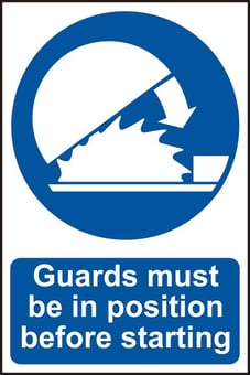 picture of Spectrum Guards must be in position before starting – PVC 200 x 300mm - SCXO-CI-0103