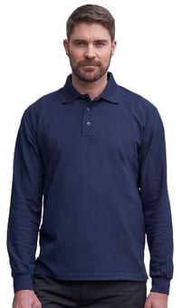 picture of Pro Rtx Navy Blue Long Sleeve Polo Shirt 220gsm - PLU-RX102MNAV