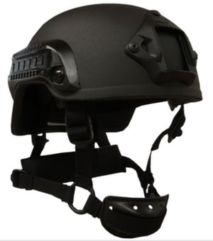 picture of Special Forces Black Helmet with Night Vision Shroud and Side Rails - VE-SFH-BLACK - (DISC-X)