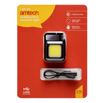 picture of Amtech Mini multi-function keychain light - USB rechargeable - [DK-S1680]