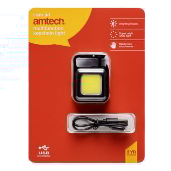 Picture of Amtech Mini multi-function keychain light - USB rechargeable - [DK-S1680]