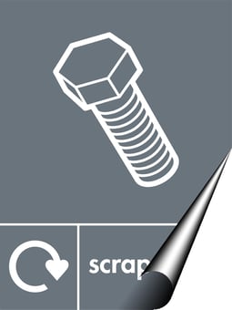 Picture of Recycling Signs - Scrap Metal - 300 X 400Hmm - Self Adhesive Vinyl - [AS-WR33-SAV]