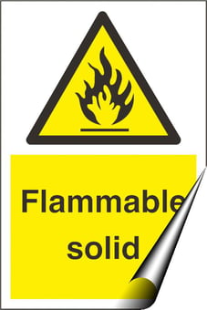 Picture of Flammable Solid Sign - 200 x 300Hmm - Self Adhesive Vinyl - [AS-WA144-SAV]