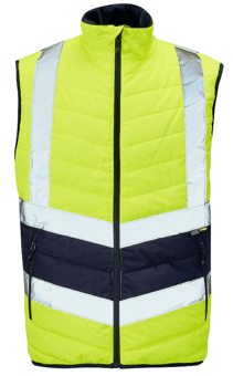 picture of Supertouch Hi Vis 2 Tone Puffer Bodywarmer Yellow/Navy - ST-SHV-10241
