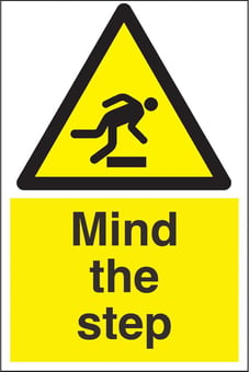 picture of Mind the Step Sign LARGE - 400 x 600Hmm - Rigid Plastic - [AS-WA42-RP]