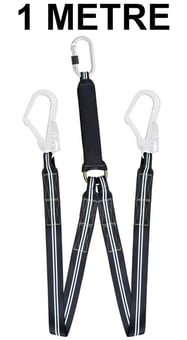 picture of Kratos Flame Resistant Forked Energy Absorbing Webbing Lanyard - 1 mtr - [KR-FA3040210]