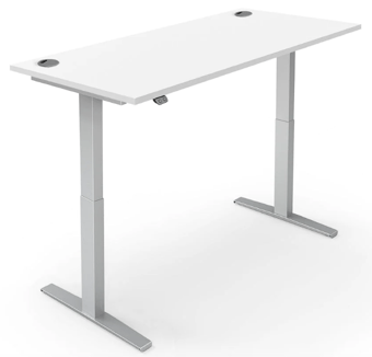picture of Yo-Yo DESK PRO 2 Silver Frame with White Desk Top - YYO-YD-PRO-2-S/1200700WHI