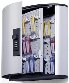 picture of Durable - Silver Key Cabinet With Combination Lock For 36 KEY CLIP Key Holders - 302 x 280 x 118 mm - [DL-196623]