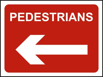 picture of Spectrum Pedestrians Arrow Left – Classic Roll Up Traffic Sign 600 x 450mm – [SCXO-CI-14136]