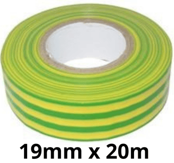 picture of Yellow / Green PVC Insulating Tape - 19mm x 20 meters - Sold Per Roll - [EM-YELLOW-GREEN]