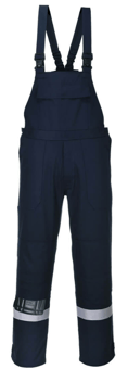 Picture of Portwest Bizflame Plus Navy Blue Bib and Brace Trouser - Regular Leg - PW-FR27NAR