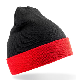 picture of Result Recycled Black Compass Beanie - Black/Red - [BT-RC930X-BLRED]