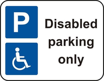 picture of Spectrum 320 x 250mm Dibond ‘Disabled Parking Only’ Road Sign - Without Channel – [SCXO-CI-13125-1]