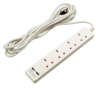 picture of Amtech Extension Lead with USB Ports - [DK-L4280]