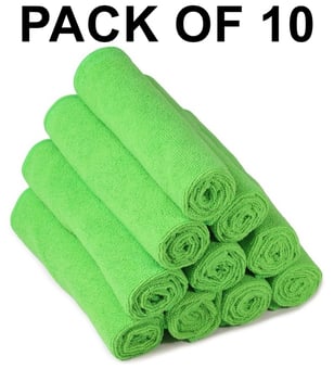 picture of Standard Microfibre Cloths - Green - Pack of 10 - [MCS-SMFCGREEN]