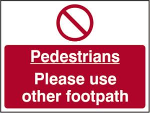 Picture of Spectrum Pedestrians Please Use Other Footpath - RPVC 600 x 450mm - SCXO-CI-13337