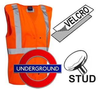 picture of UNDERGROUND Pull Apart Tracker Orange Hi-Vis Waistcoat - GO/RT 3279 - LE-W18-O