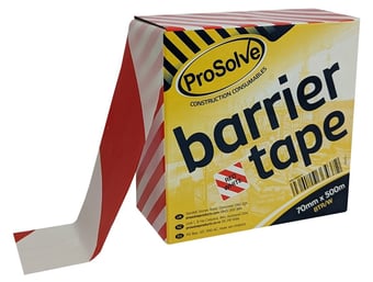 picture of ProSolve Barrier Tape - 70mm x 500m - Red/White 500m - [PV-BTR/W]