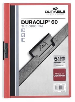 Picture of Durable - DURACLIP 60 Clip Folder - A4 - Red - Pack of 25 - [DL-220903]