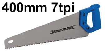 picture of Silverline Hardpoint Saw - 400mm 7tpi - Steel Polished Blade With Blue 300c Handle - [SI-783104]