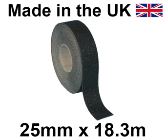 picture of Black X-Coarse Heavy Duty Anti-Slip Self Adhesive Tape - 25mm x 18.3m Roll - [HE-H3402N-HGXC-(25)]