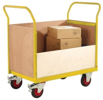 picture of QMP 3 and a Half Sided Trucks - Yellow - Plywood Sides - 830H x 600W x 900D mm - [QM-RTBT3569PYXX] - (LP)